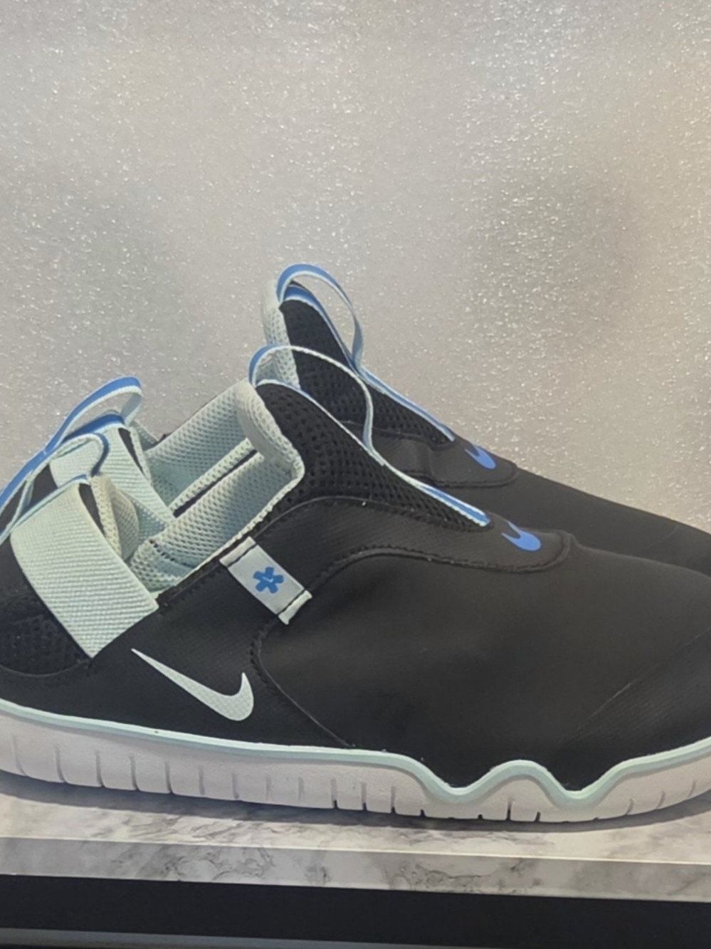 Nike Men’s Slip-On Athletic Shoes - Black with Light Blue Accents